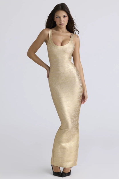 The OG Gold Bandage Maxi Dress