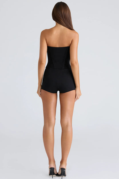 The Strapless Black Stretch Corset Top