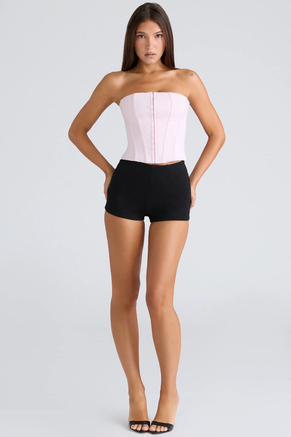 The Strapless Pink Stretch Corset Top