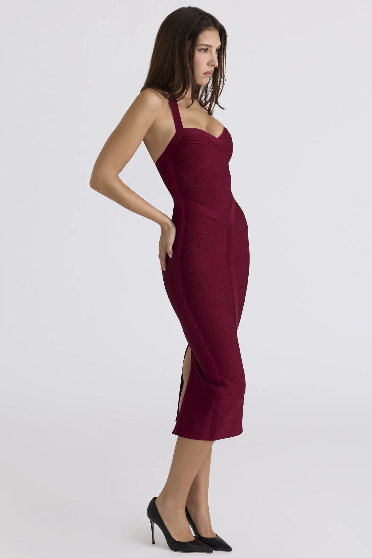 The Supermodel Ruby Halter Neck Bandage Midi Dress