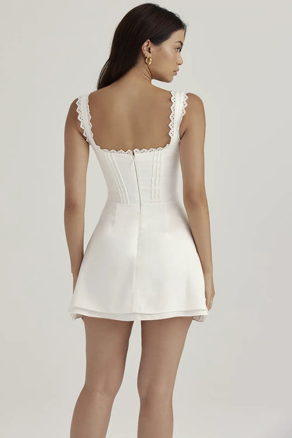 Tilly White Pin Tuck Mini Dress