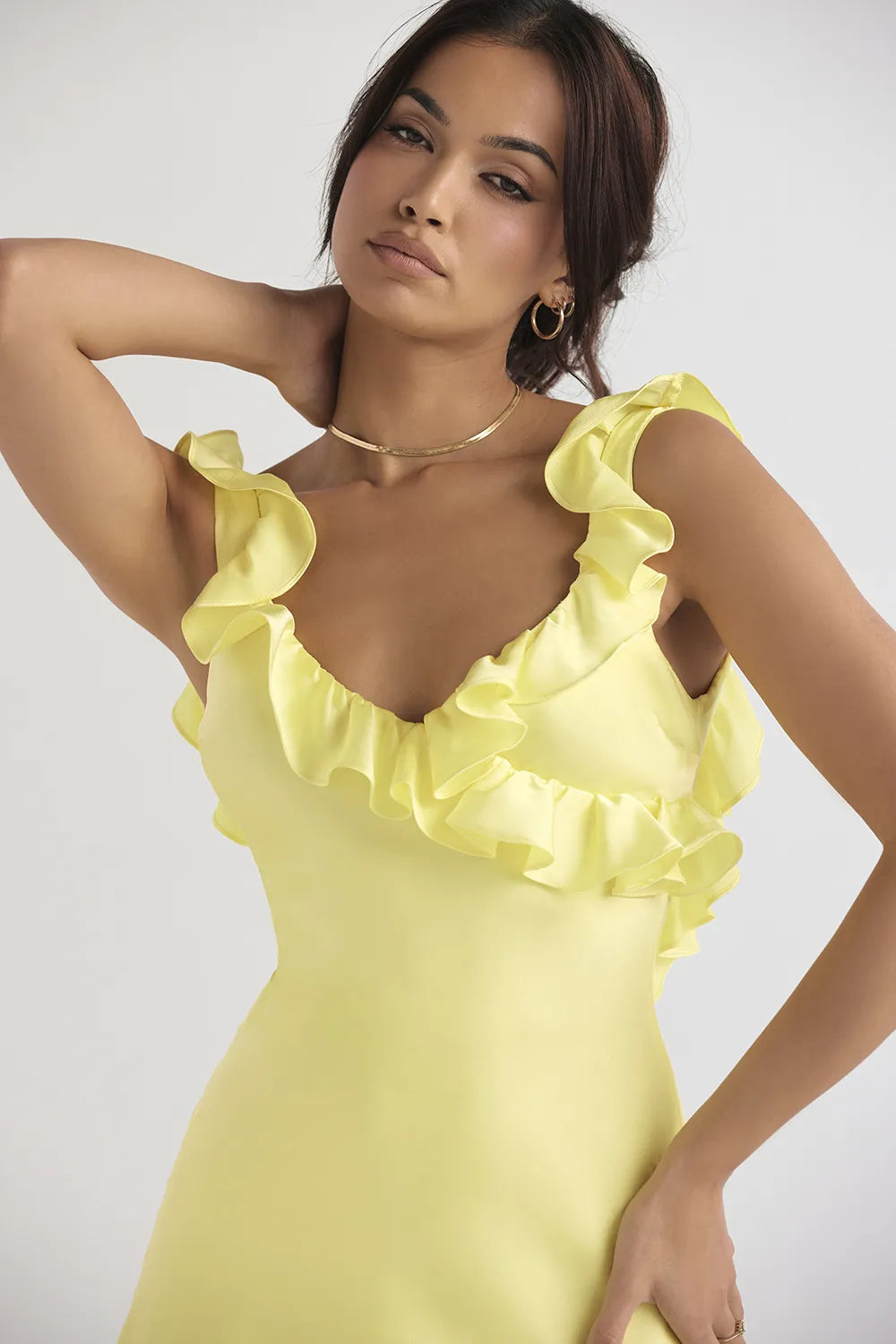 Tink Buttercup Satin Ruffle Mini Dress