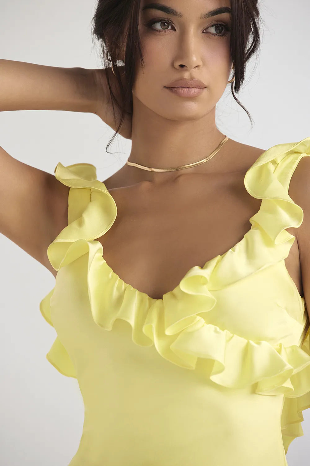 Tink Buttercup Satin Ruffle Mini Dress