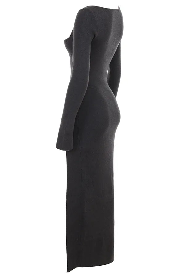 Tolani Charcoal Cashmere Knit Maxi Dress