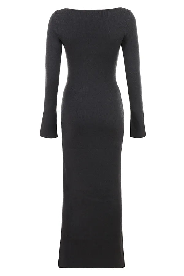 Tolani Charcoal Cashmere Knit Maxi Dress