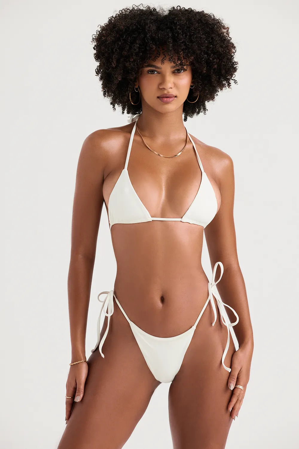 Santorini Ivory Tie Side Bikini Bottom
