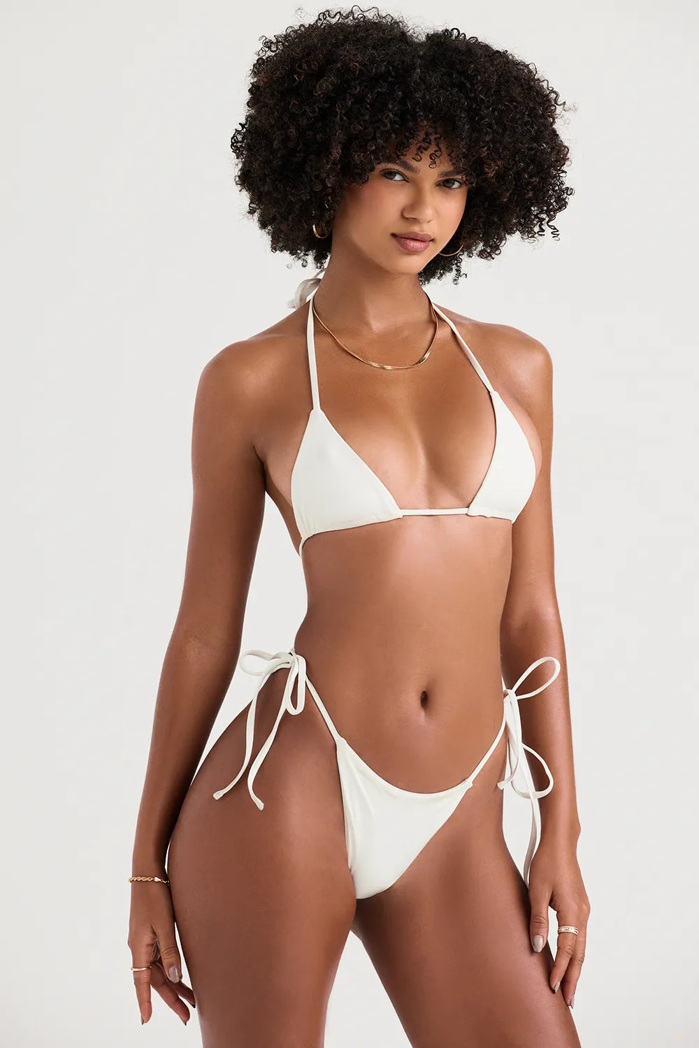 Santorini Ivory Tie Side Bikini Bottom