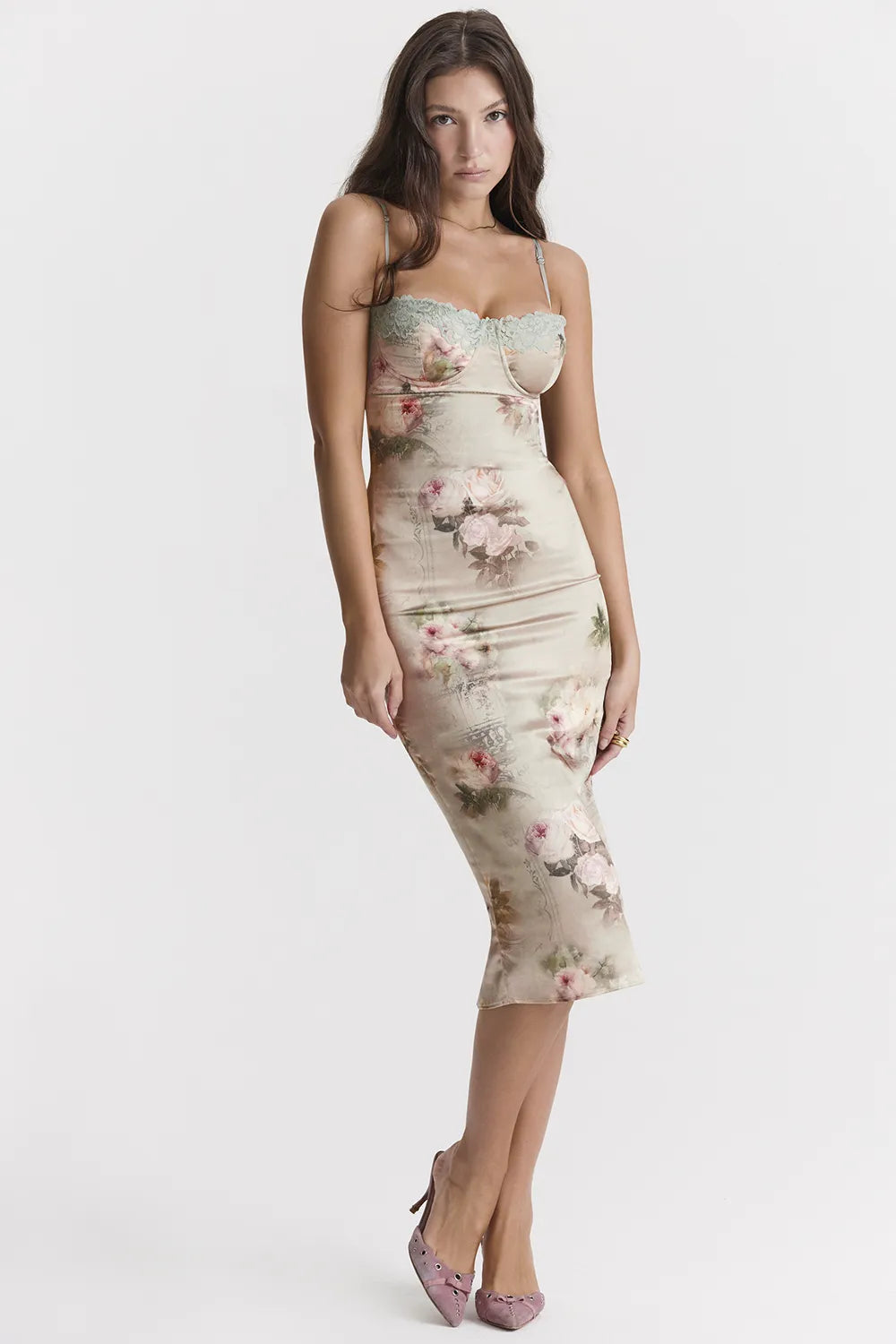 Venus Vintage Floral Midi Dress
