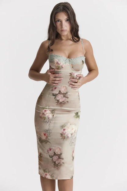 Venus Vintage Floral Midi Dress