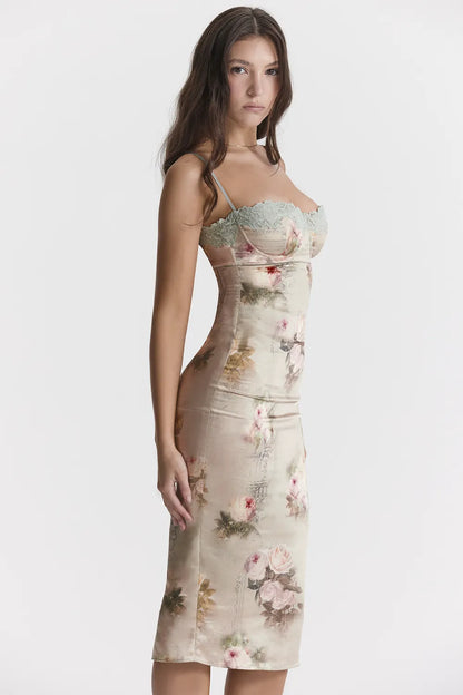 Venus Vintage Floral Midi Dress