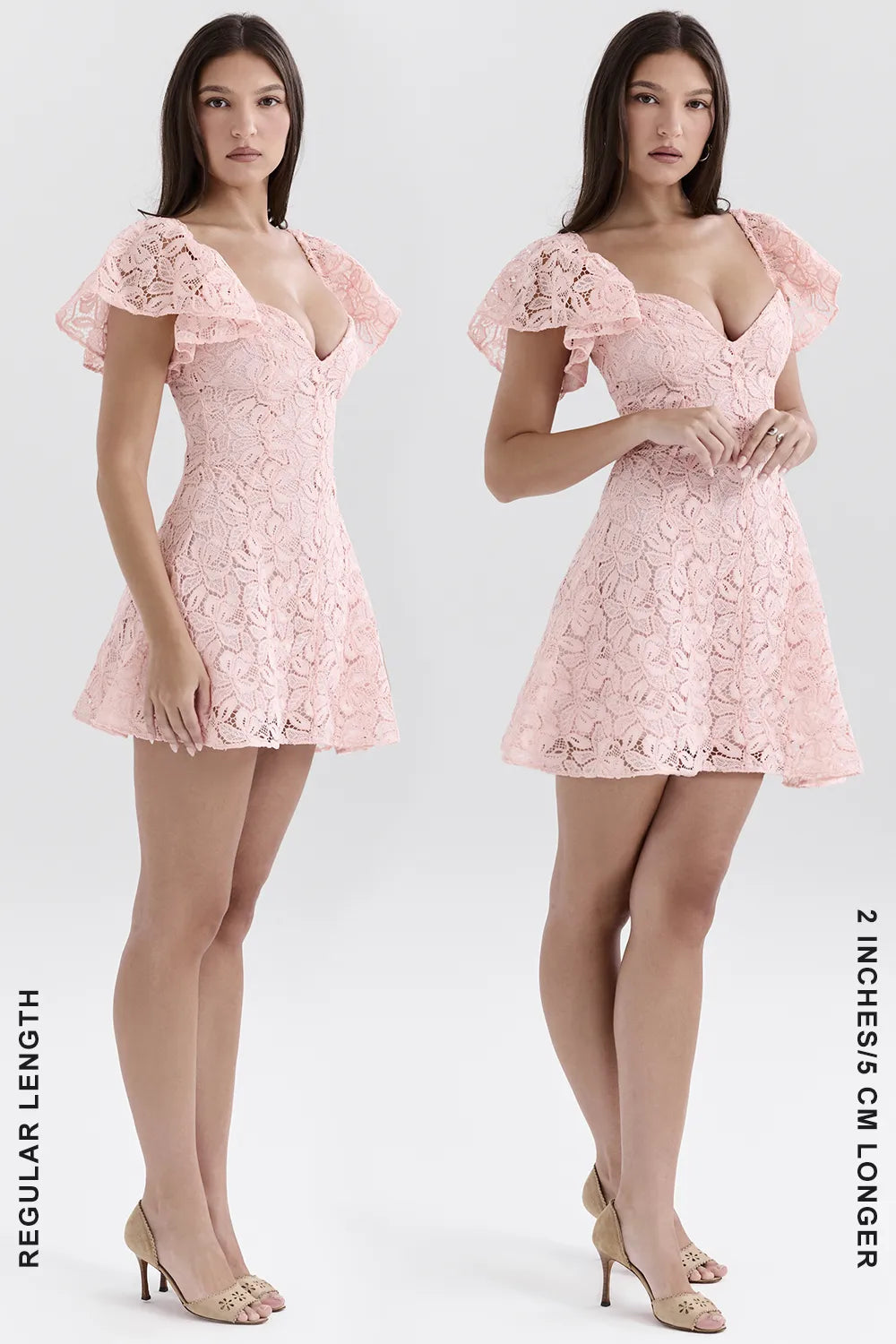 Verity Perfectly Pink Floral Lace Mini Dress