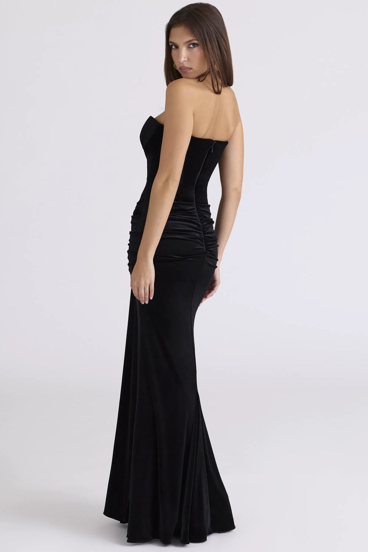 Vienne Black Velvet Deep Plunge Maxi Gown - Limited Edition