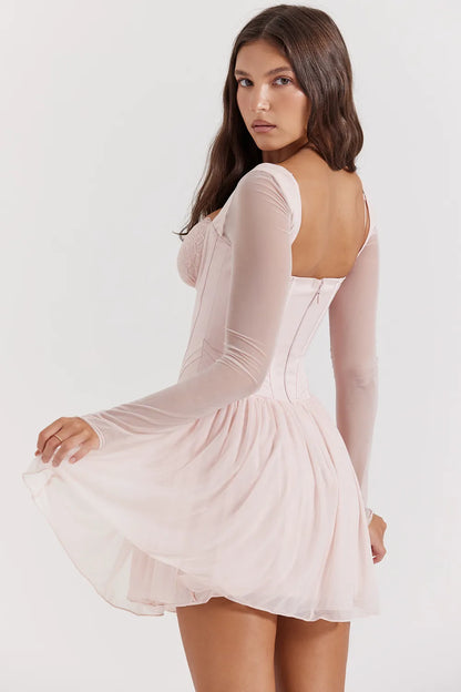 Vivi Soft Peach Corset Mini Dress