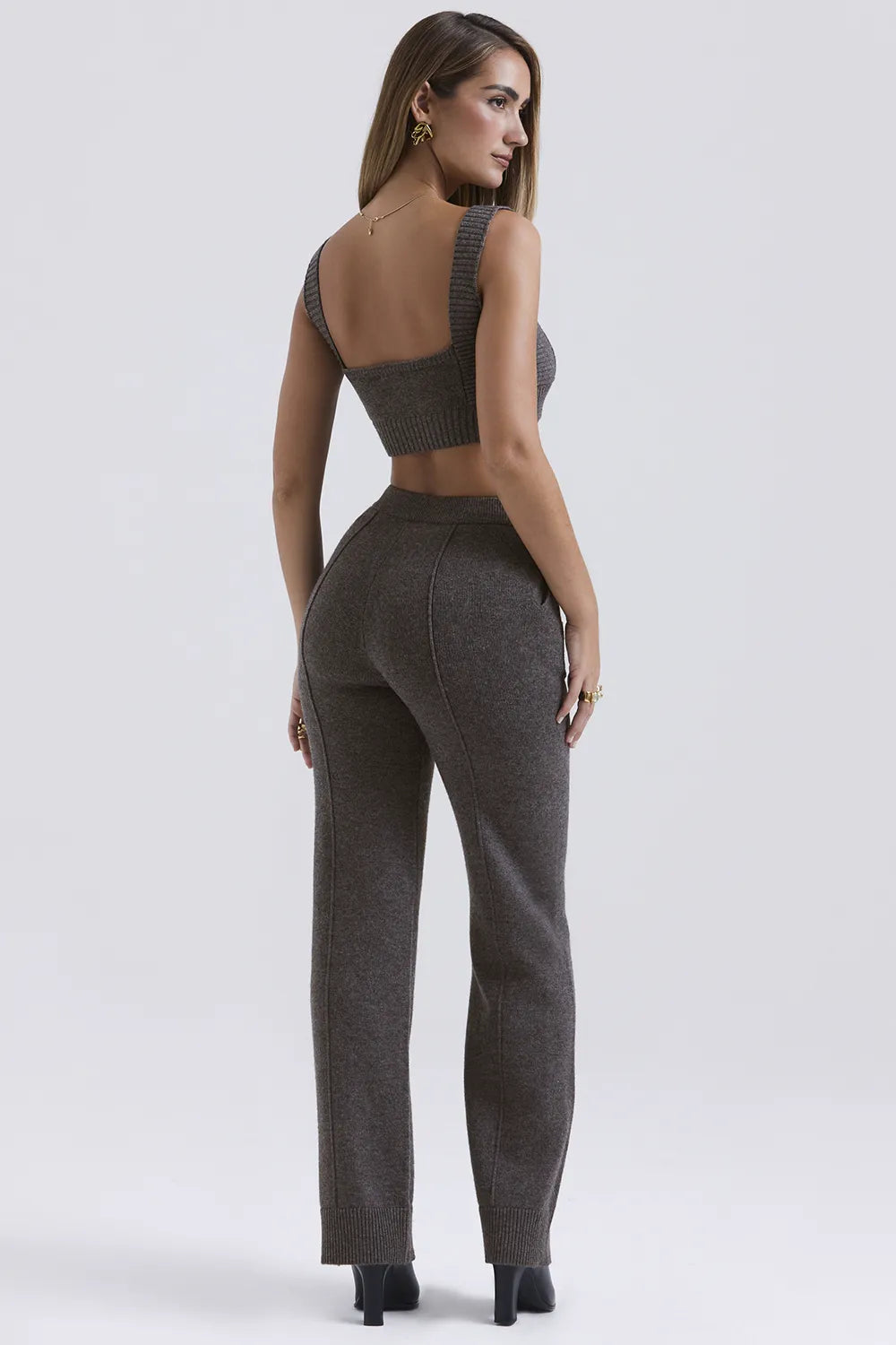 Yalina Charcoal Cashmere Blend Trousers