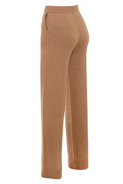 Yalina Camel Cashmere Blend Trousers