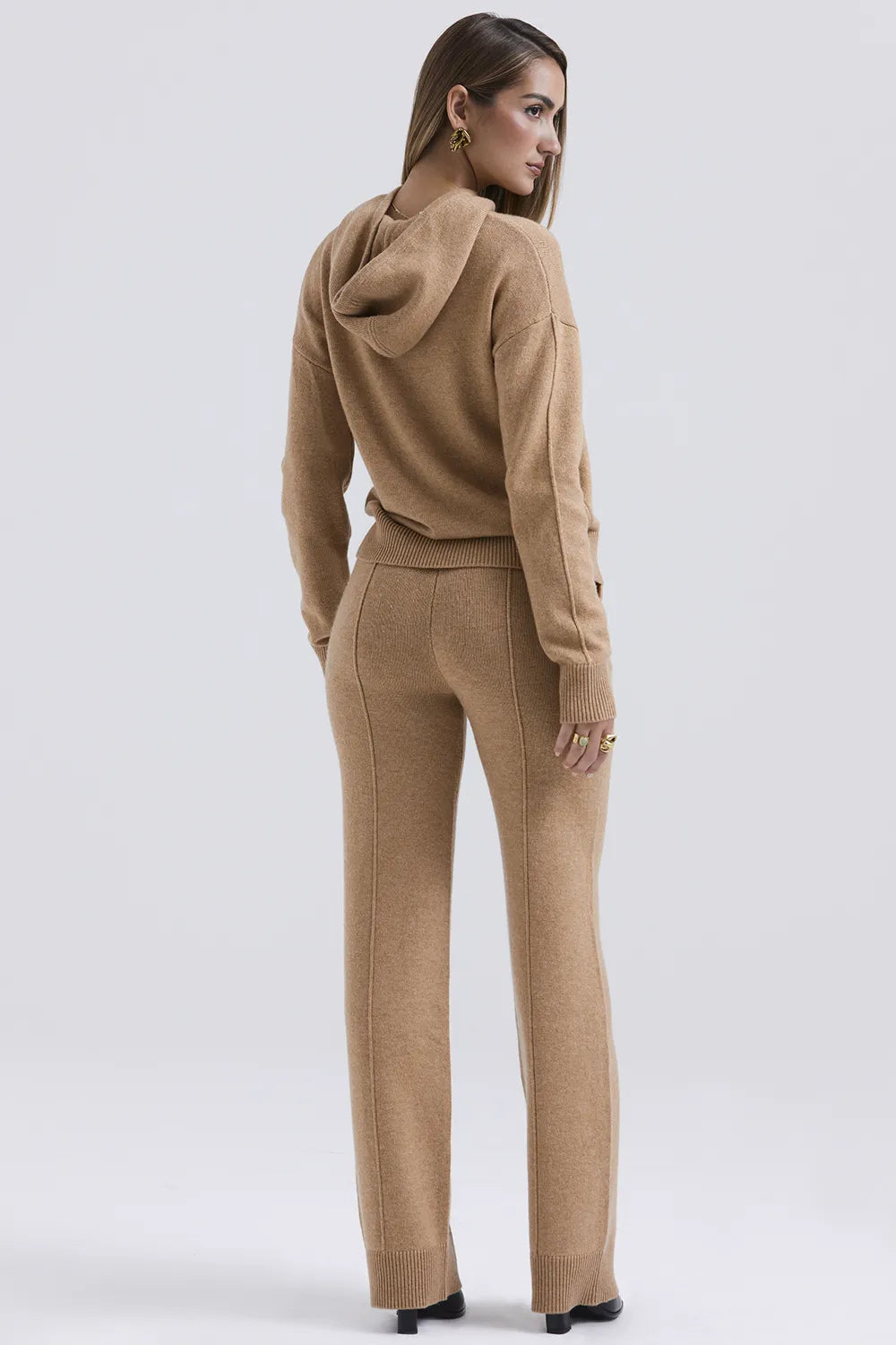 Yalina Camel Cashmere Blend Trousers