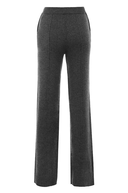 Yalina Charcoal Cashmere Blend Trousers