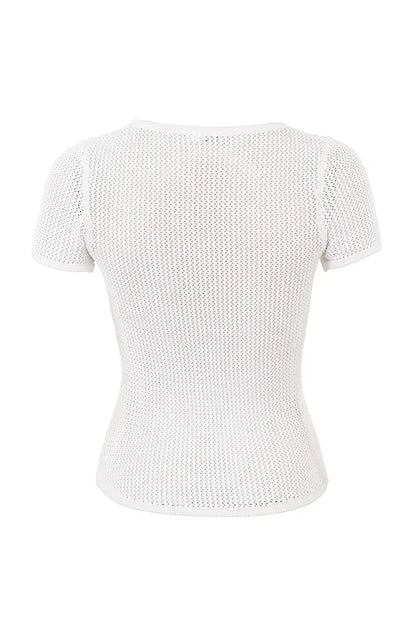 Yves White Knit Top