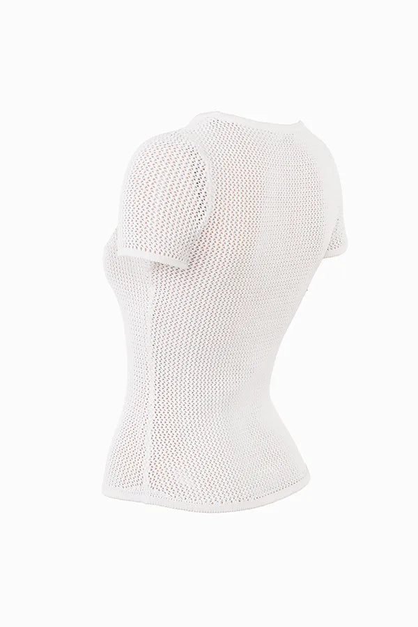 Yves White Knit Top